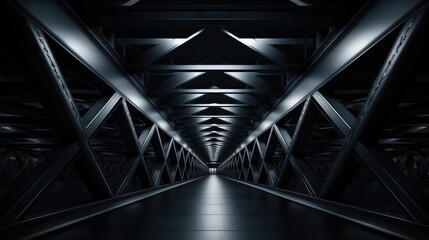 Several steel girders on a black background.