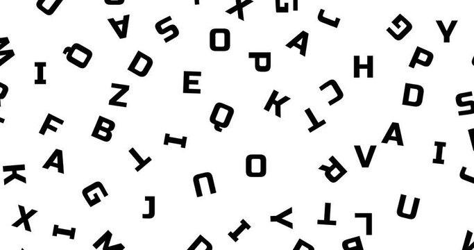 4k Random alphabet loop animation background,alphabet seamless loop motion graphics background