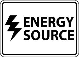Warning Label Sign, Energy Source