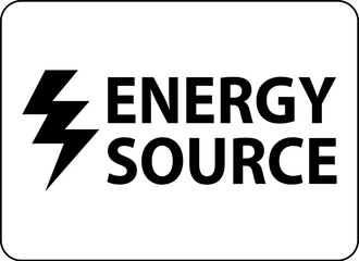 Warning Label Sign, Energy Source
