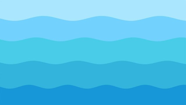 Blue background animation with paper cut style. Blue background with wavy colors.