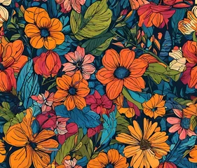 Poster Im Rahmen Beautiful floral pattern vector © Cruceru