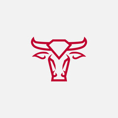 vector bull diamond logo design vector illustration