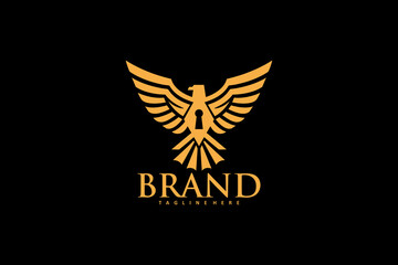 golden eagle with wings Logo
