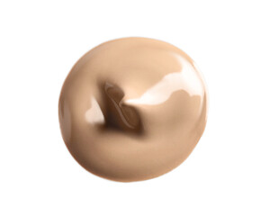 Drop of liquid skin foundation isolated on white, top view