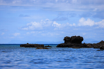 rough beach rocks in vomo island fiji