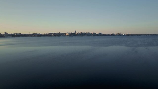 sunset over the lake
