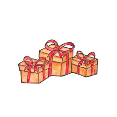 Watercolor design element for christmas day, christmas gift box
