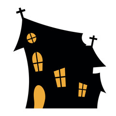 Haunted House Halloween Illustration