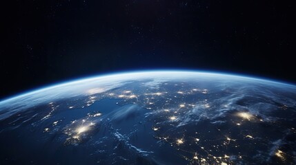 Planet Earth at night seen from space.
