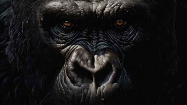 An image of a gorilla with emphasis on its expressive eyes.