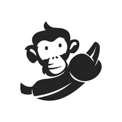 Monkey Logo template Isolated. Brand Identity. Icon Abstract Vector graphic