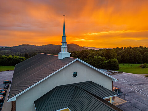 sunset at church 