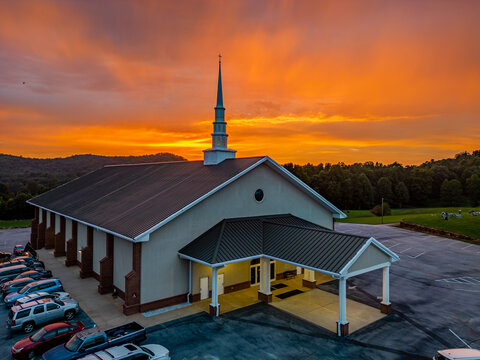 sunset at church 