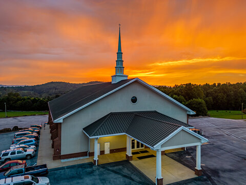 sunset at church 