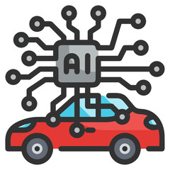 artificial intelligence technology icon symbol vector image. Illustration of artificial intelligence futuristic information human learning software design image