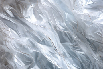 Glimmering Reflections: A Close-Up Texture of Crinkled Cellophane Capturing the Playful Dance of Light