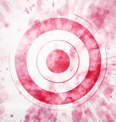 Painted watercolor pink circle background stock minimalistic.