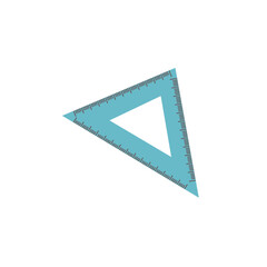 Blue triangle ruler for stationary illustration