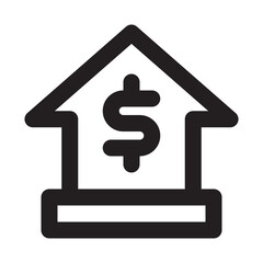 Black Financial Icon/Line Style Icon/Bold Stroke