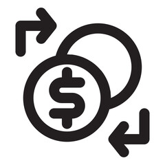 Black Financial Icon/Line Style Icon/Bold Stroke