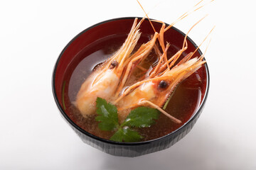 ぼたん海老の味噌汁
