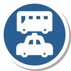 シンプルな標識のステッカー単品イラスト　許可車両専用（組み合わせ）