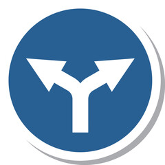 シンプルな標識のステッカー単品イラスト　指定方向以外進行禁止