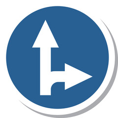 シンプルな標識のステッカー単品イラスト　指定方向以外進行禁止