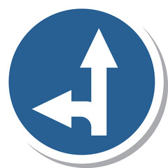 シンプルな標識のステッカー単品イラスト　指定方向以外進行禁止