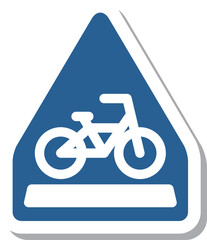 シンプルな標識のステッカー単品イラスト　自転車横断帯