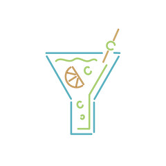 neon cocktail drink icon
