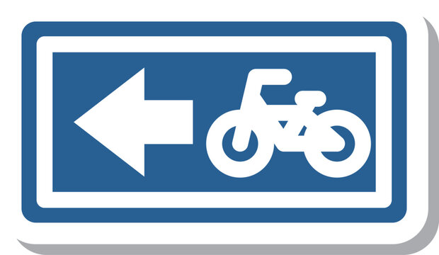 シンプルな標識のステッカー単品イラスト　特定小型原動機付自転車・自転車一方通行