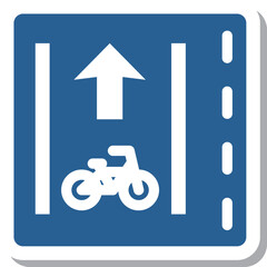 シンプルな標識のステッカー単品イラスト　普通自転車専用通行帯