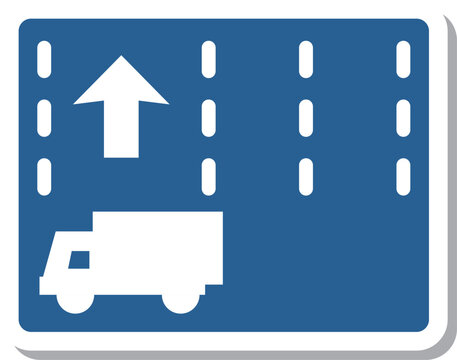 シンプルな標識のステッカー単品イラスト　特定の種類の車両の通行区分
