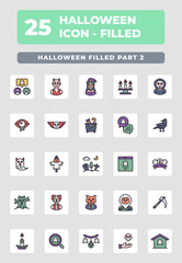 Halloween Party Celebration Filled Style Icon Design