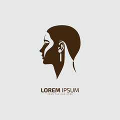 A logo of man silhouette vector icon on white background