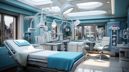 Modern operating room with medical equipment
