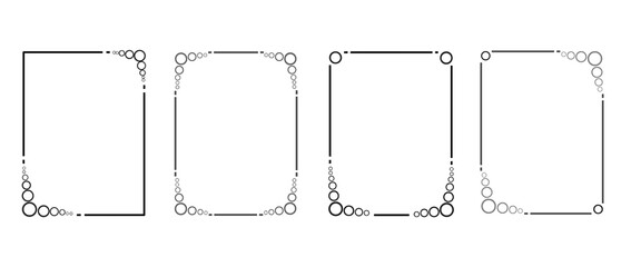 Rectangle frame set of illustration of an background with lines and bubbles designed.