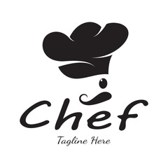 professional logo chef or kitchen chef hat.for business,home cook,and restaurant chef.bakery,vector