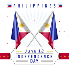 Independence Day of Philippines with Flag