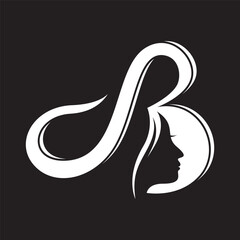 Letter B and Woman Face Logo