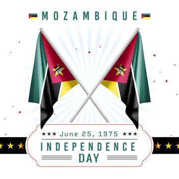 Independence Day of Mozambique with Flag