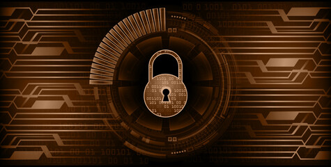 Closed Padlock on digital background, cyber security