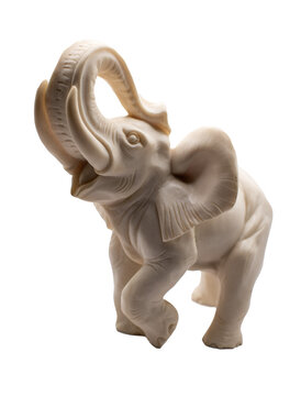 elephant figurine isolated on white 