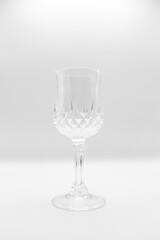 empty crystal glass on a transparent background 