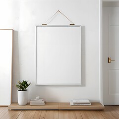 mockup, The white frame on the wall. room Interior no. 99 -Generative AI.