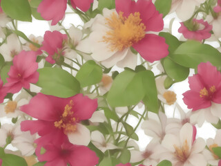 pink and white flowers (Seamless)