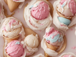 pink and white ice cream (Seamless)