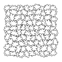 White clouds background, doodle contour drawing